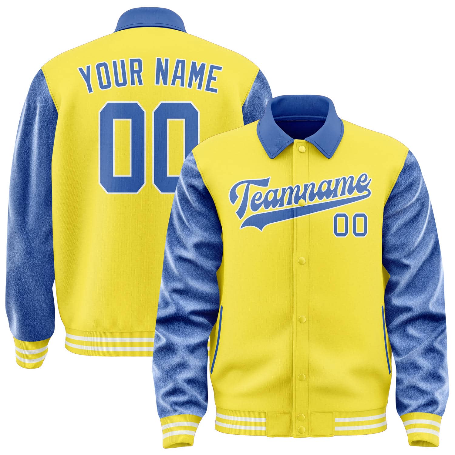 Custom Light Yellow Sky Blue Jacket