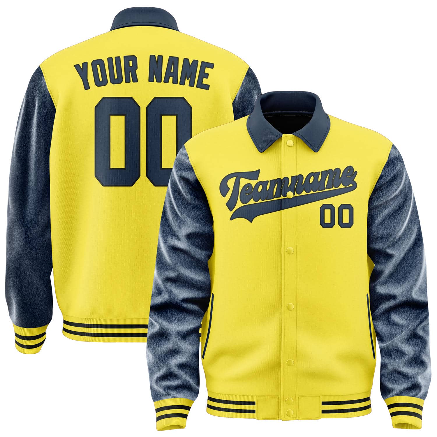 Custom Light Yellow Blue Jacket