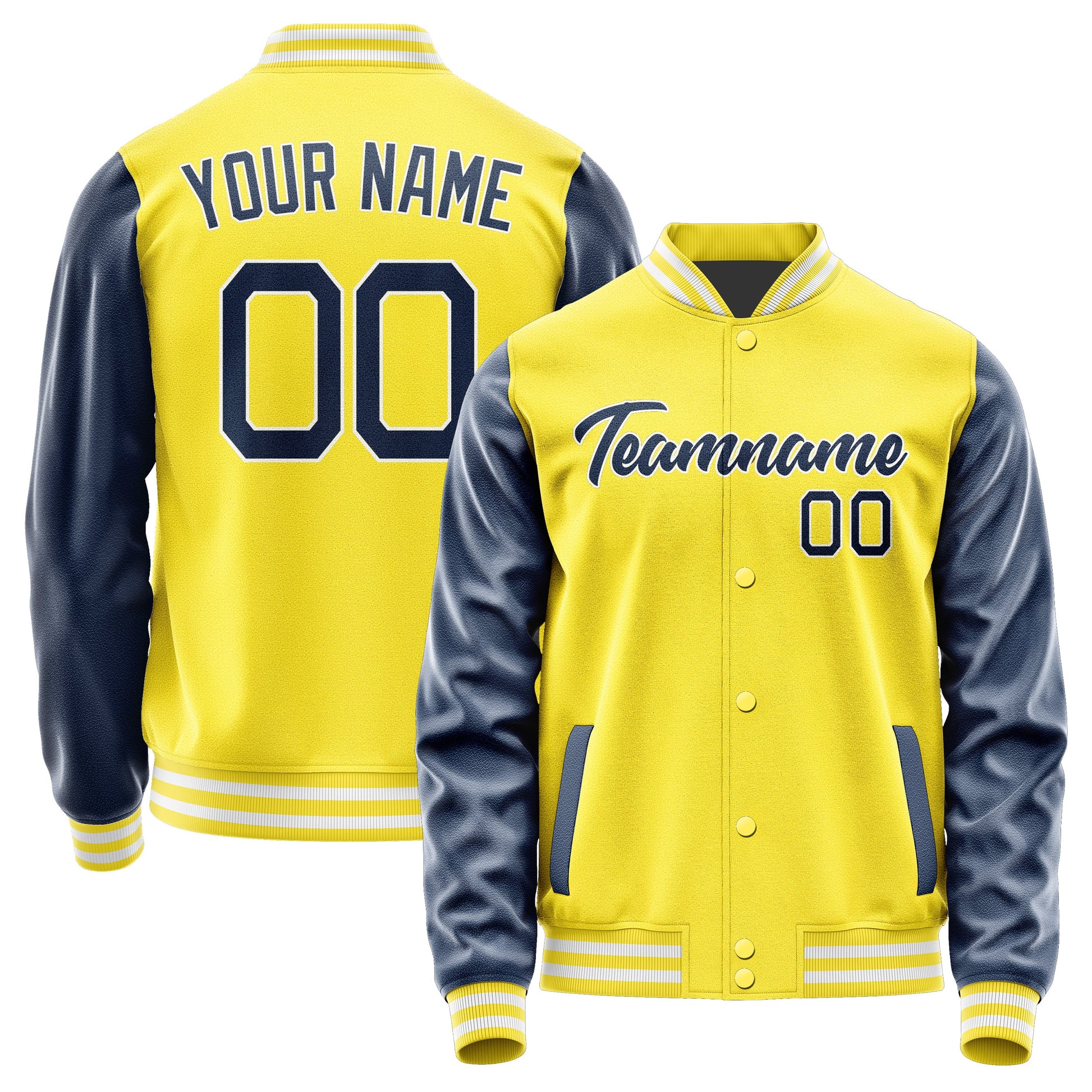 Custom Light Yellow Blue Jacket JA2626102618B21810