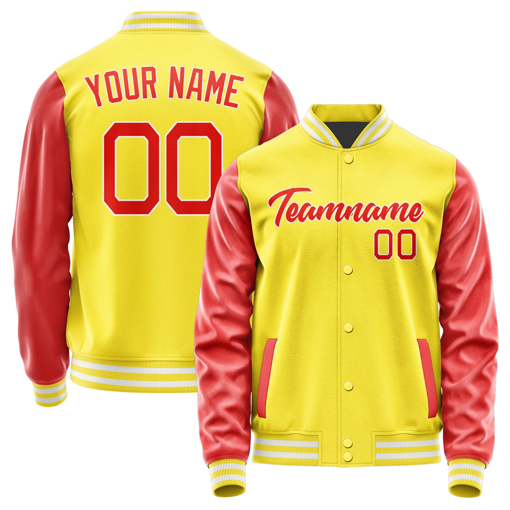 Custom Light Yellow Orange Red Jacket JA2626122618B21812
