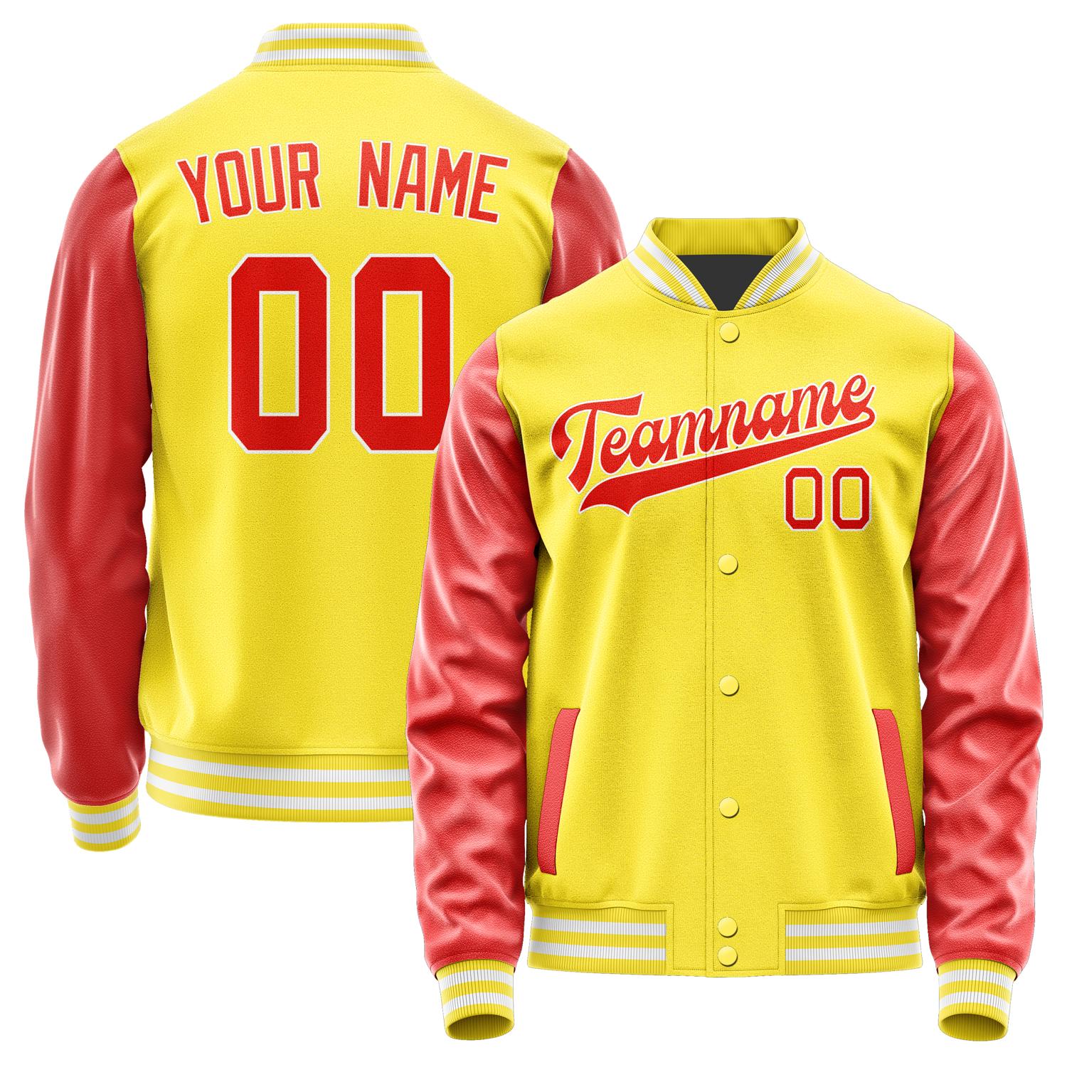 Custom Light Yellow Orange Red Jacket JA2626122618B31812
