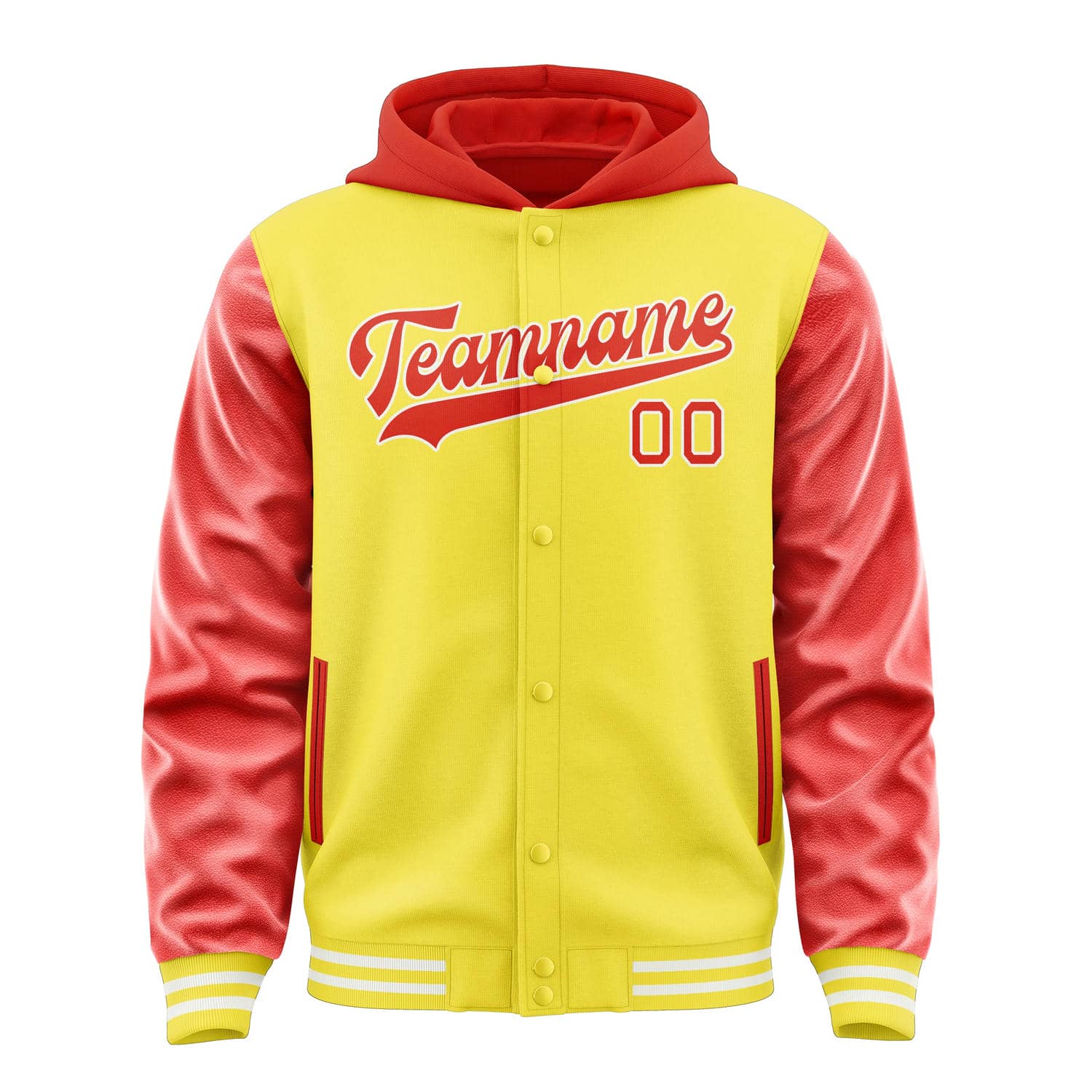 Custom Light Yellow Orange Red Jacket
