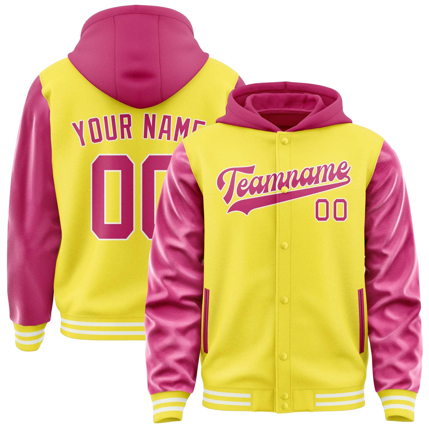 Custom Light Yellow Pink Jacket