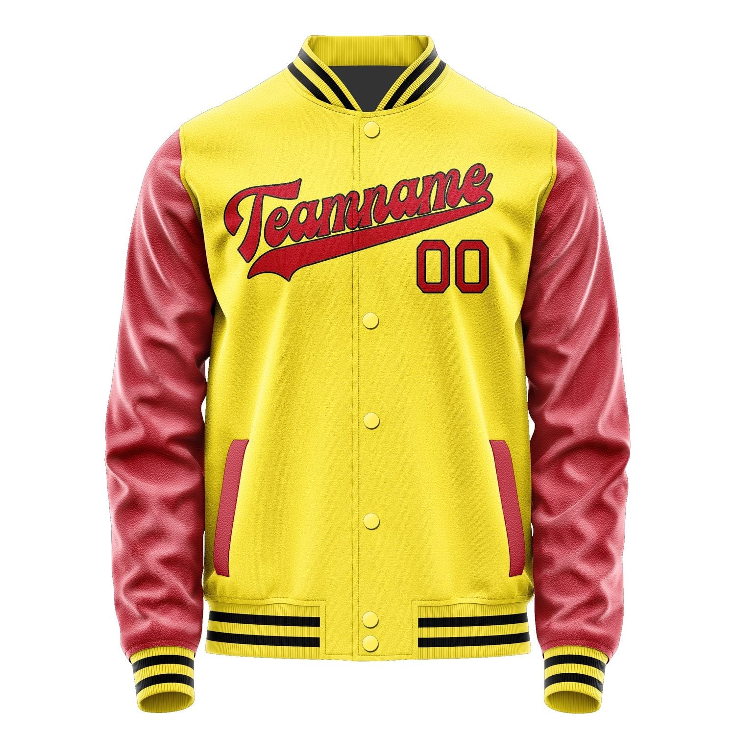 Custom Light Yellow Red Jacket JA2626142617B31714