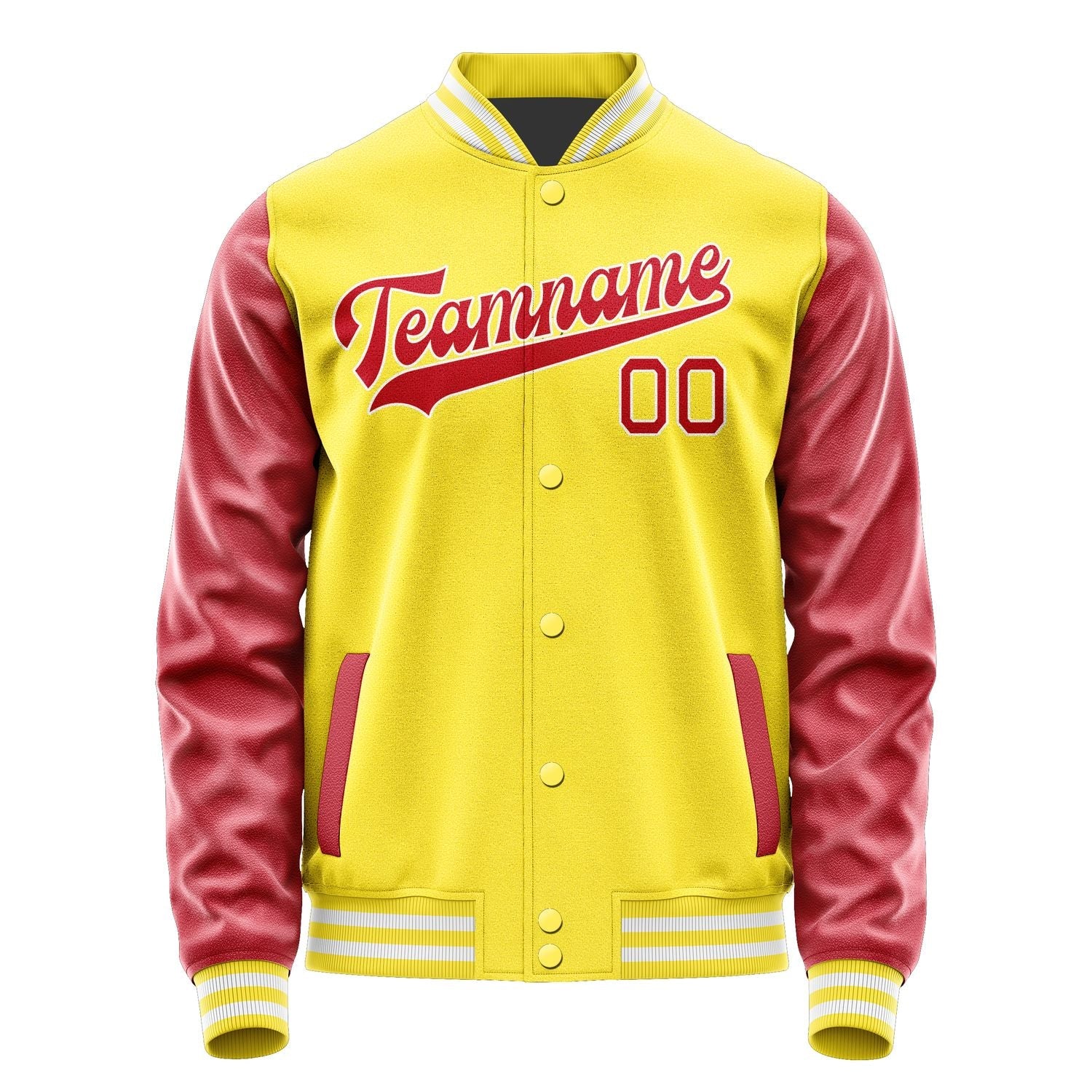 Custom Light Yellow Red Jacket JA2626142618B31814