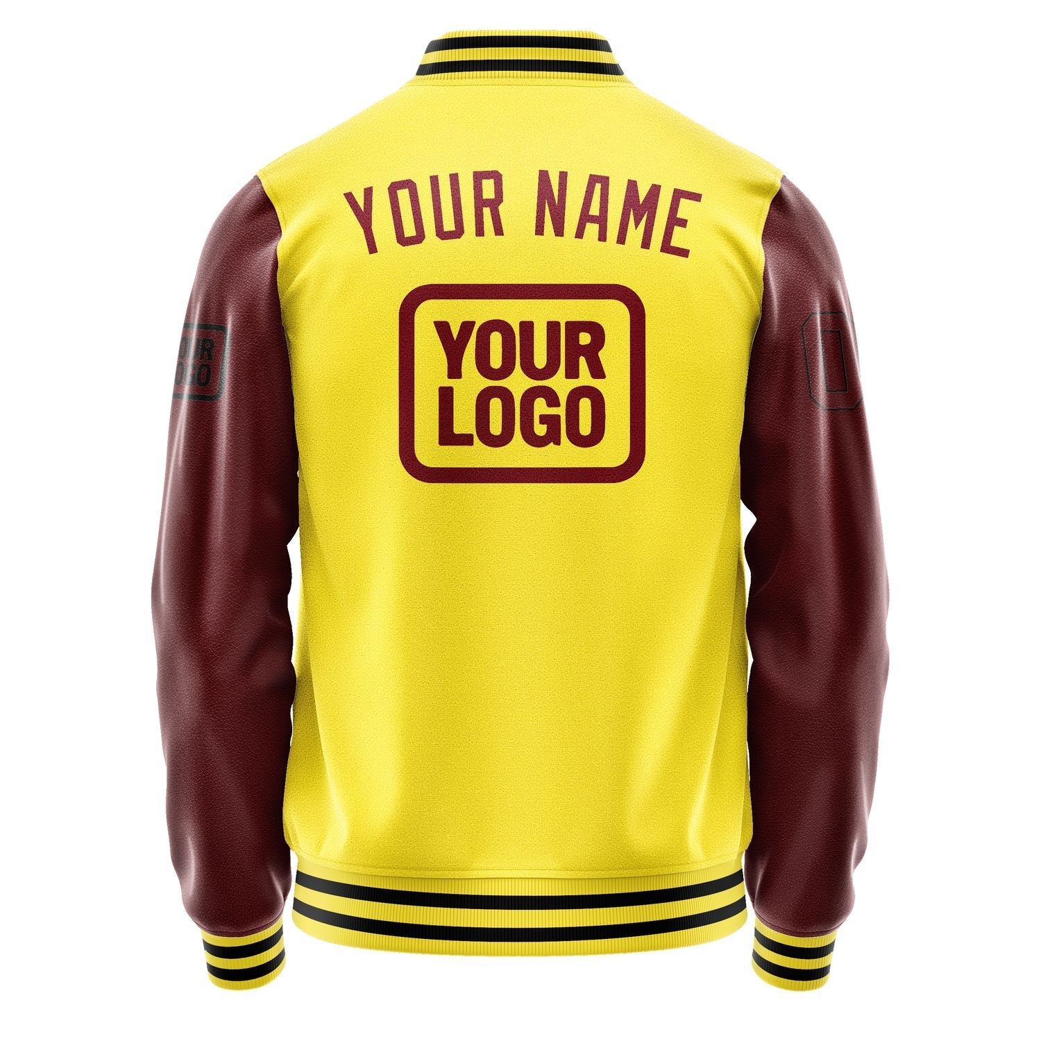 Custom Light Yellow Crimson Red Jacket JA262615261717151517