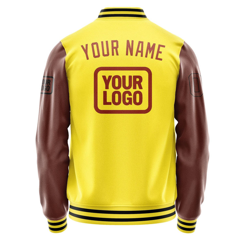 Custom Light Yellow Coral Red Jacket JA262616261717161617