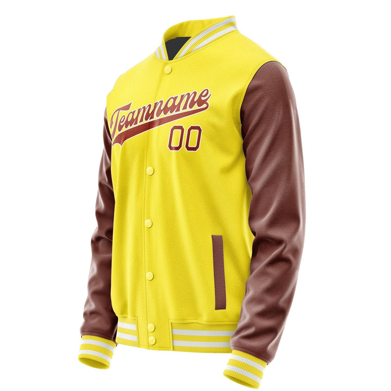 Custom Light Yellow Coral Red Jacket JA2626162618B31816