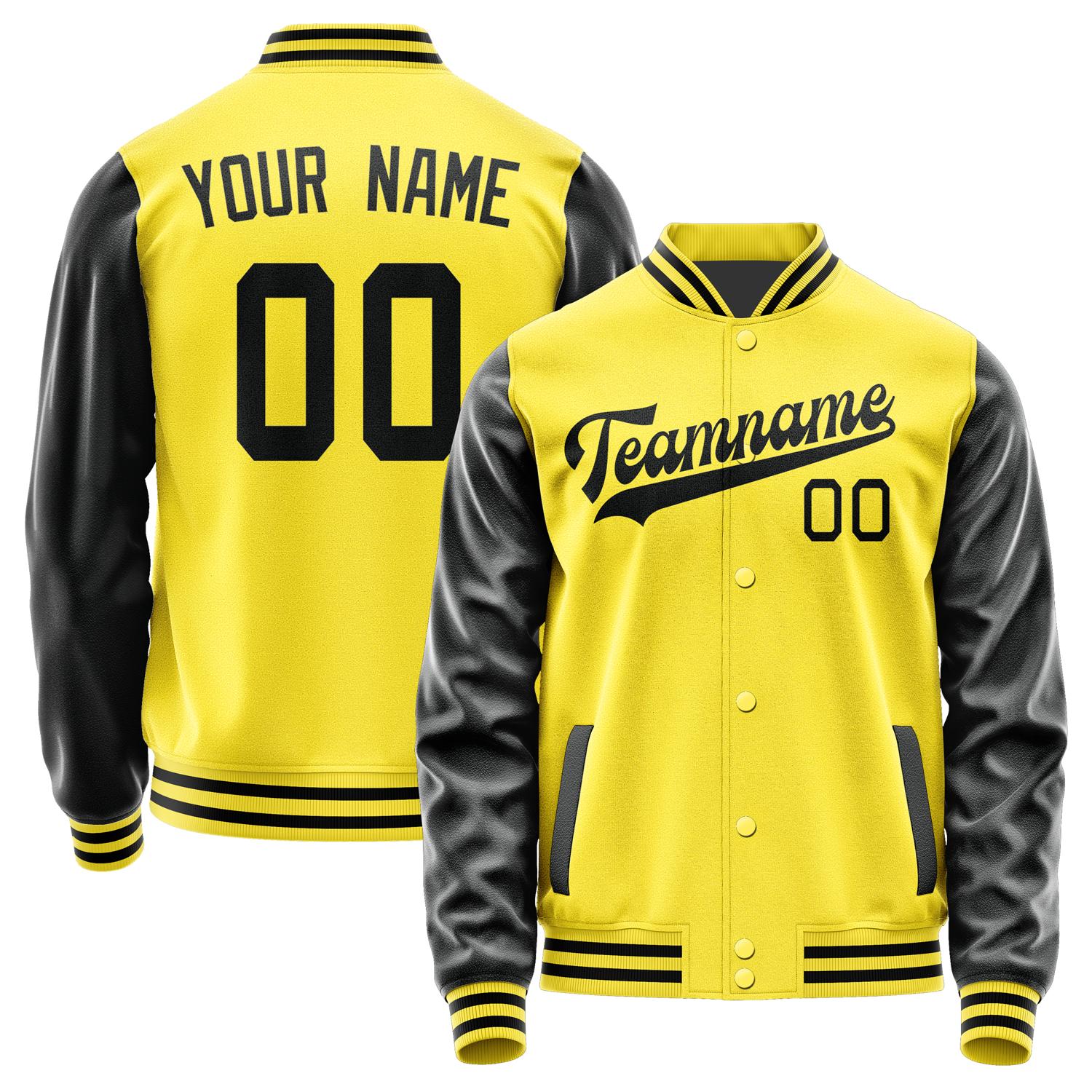 Custom Light Yellow Black Jacket JA2626172617B31717
