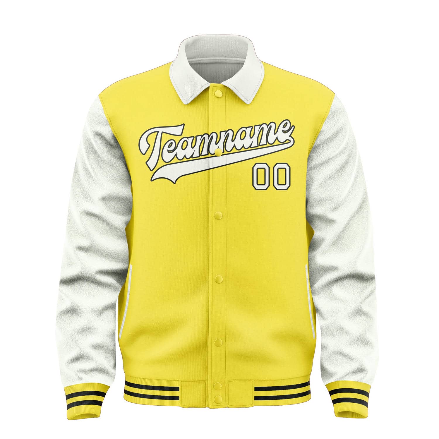 Custom Light Yellow White Jacket