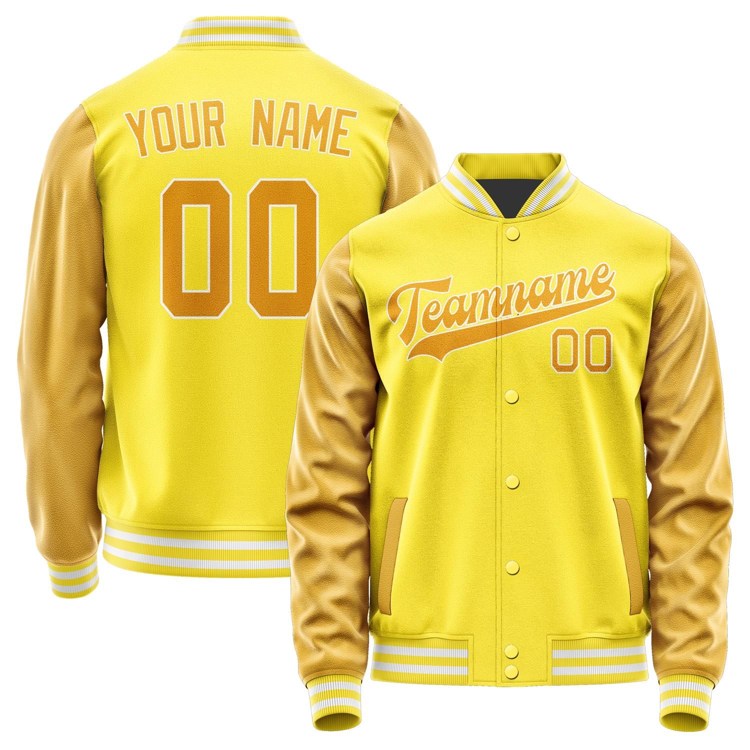 Custom Light Yellow Yellow Jacket JA2626192618B31819