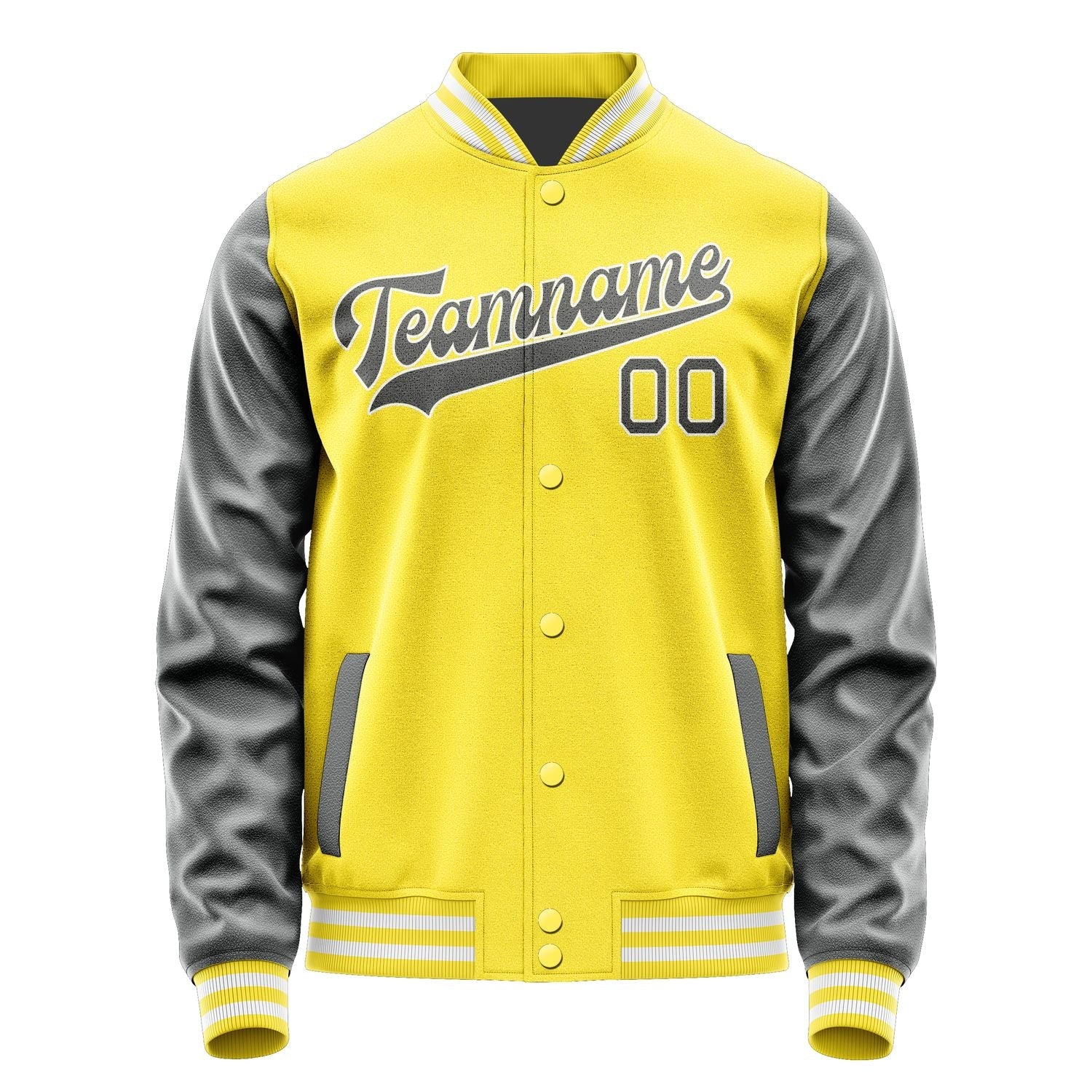 Custom Light Yellow Dark Grey Jacket JA2626202618B31820