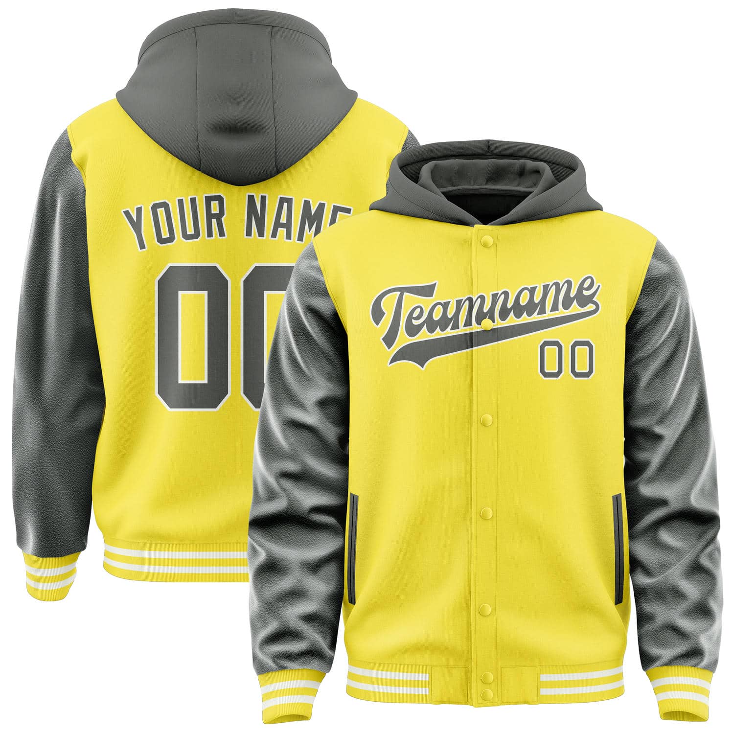 Custom Light Yellow Dark Grey Jacket