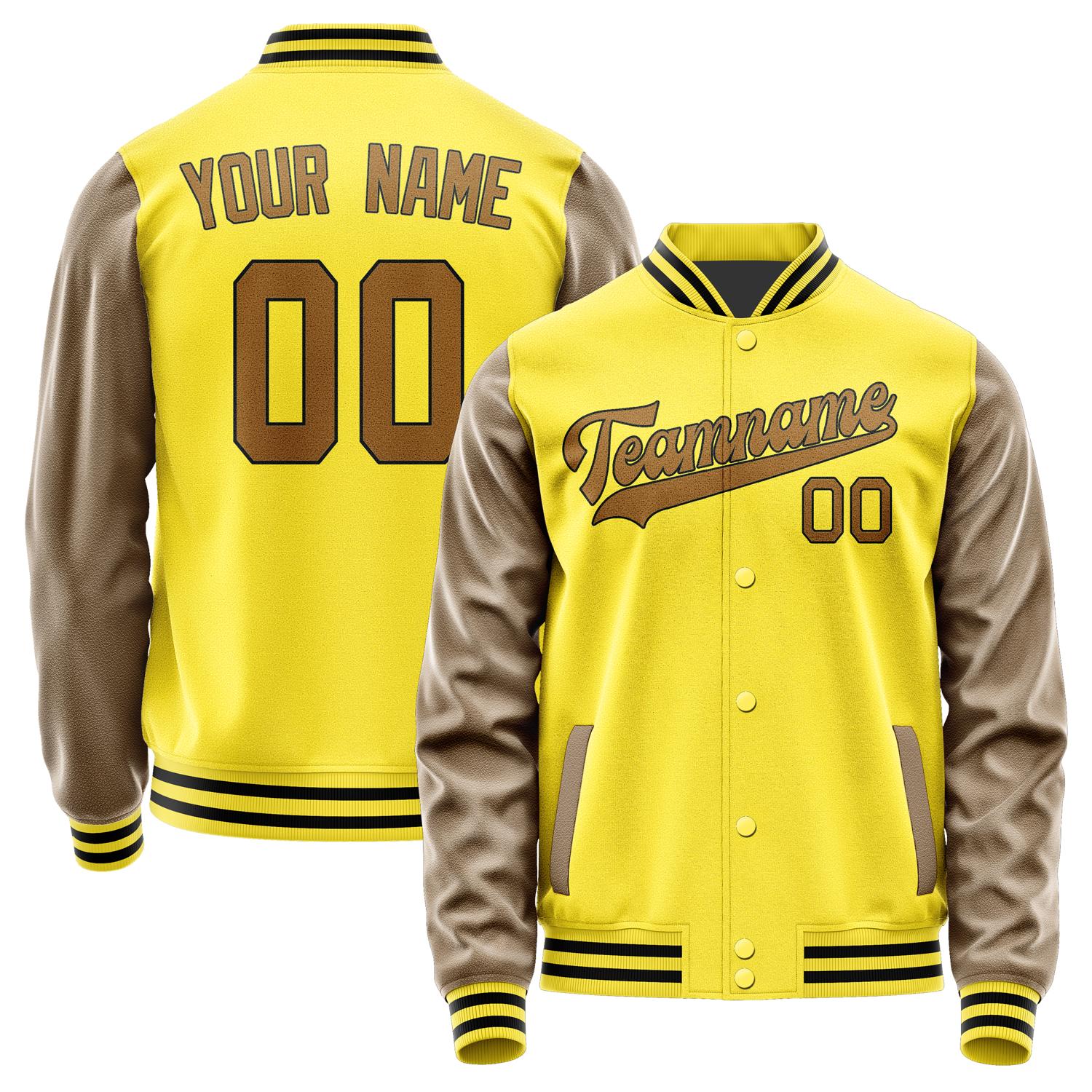 Custom Light Yellow Khaki Jacket JA2626222617B31722