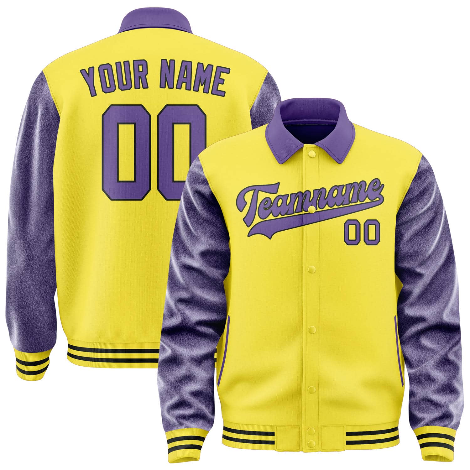 Custom Light Yellow Light Purple Jacket
