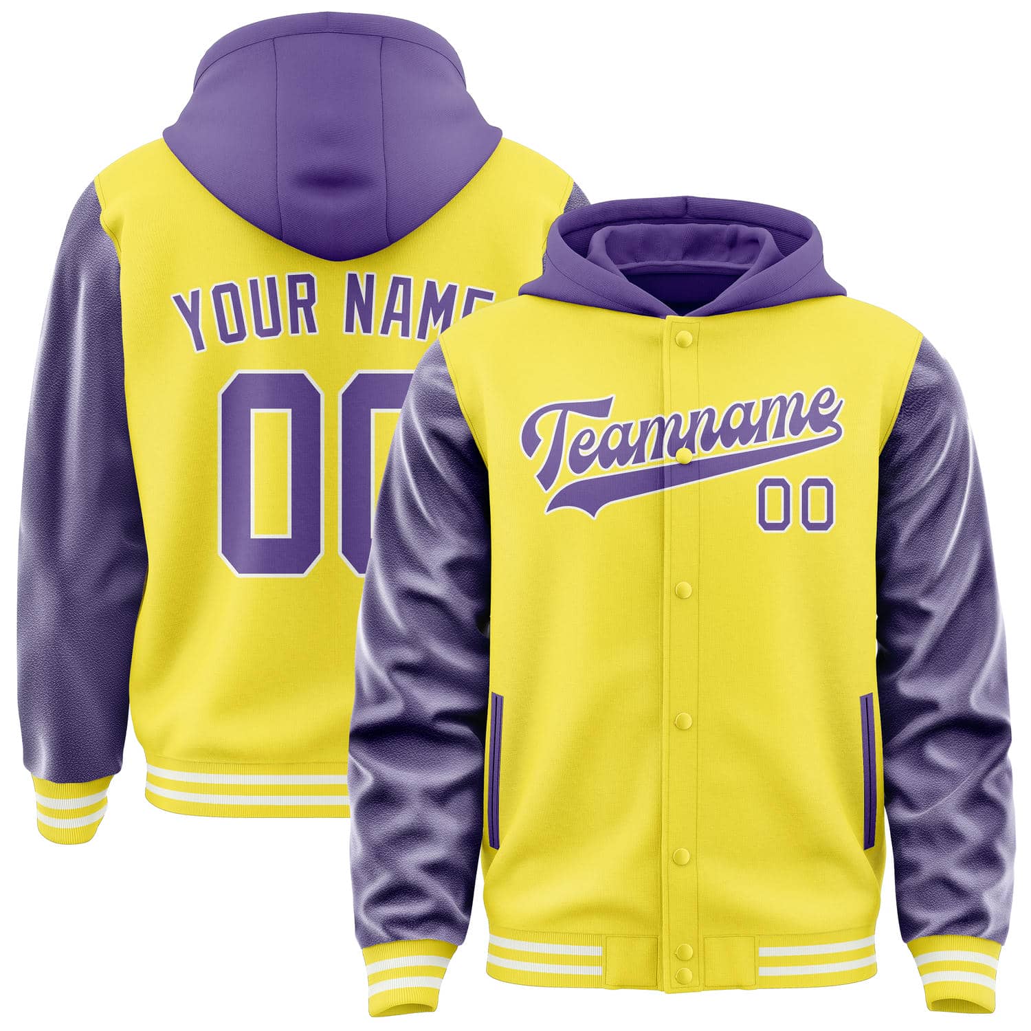 Custom Light Yellow Light Purple Jacket