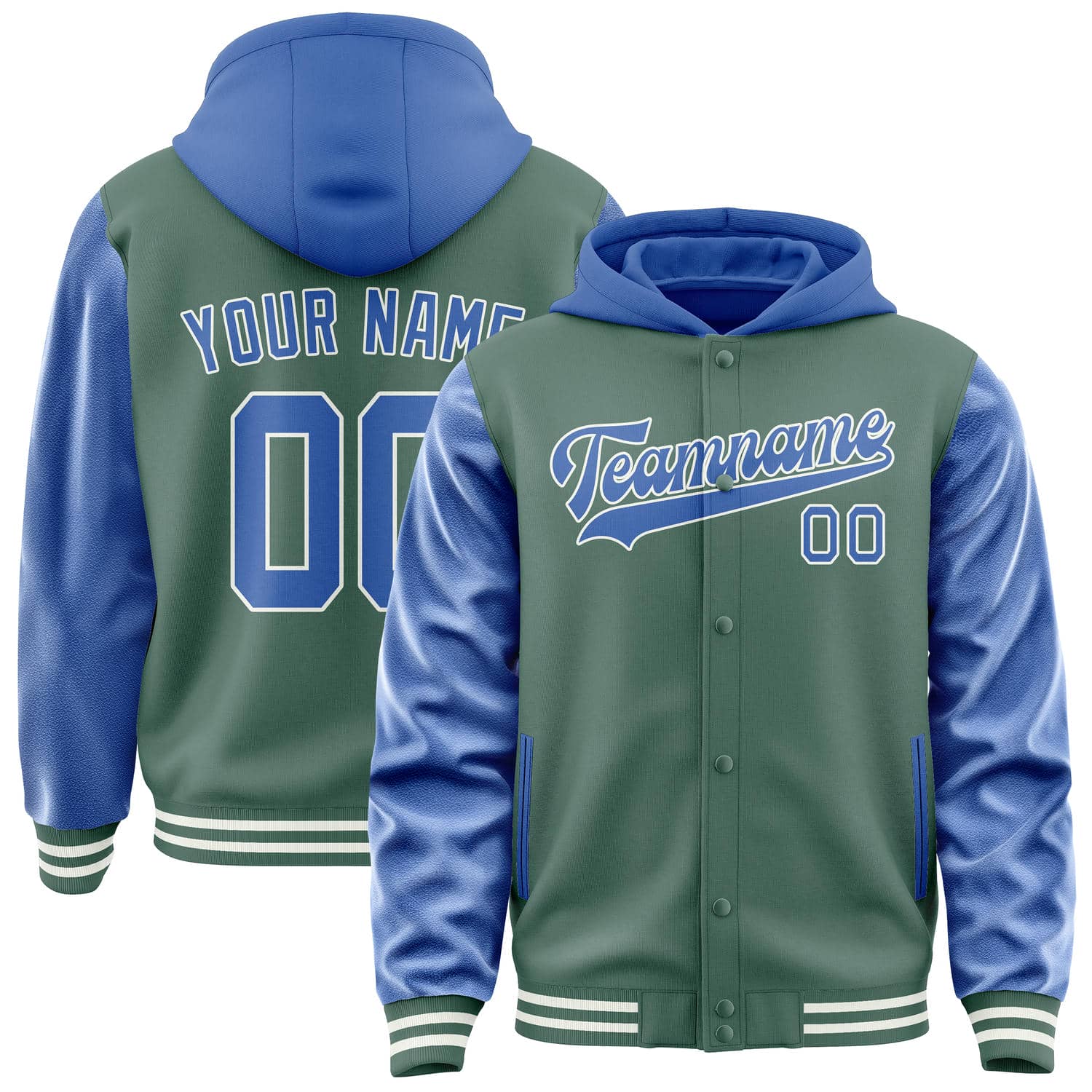Custom Blue Green Sky Blue Jacket
