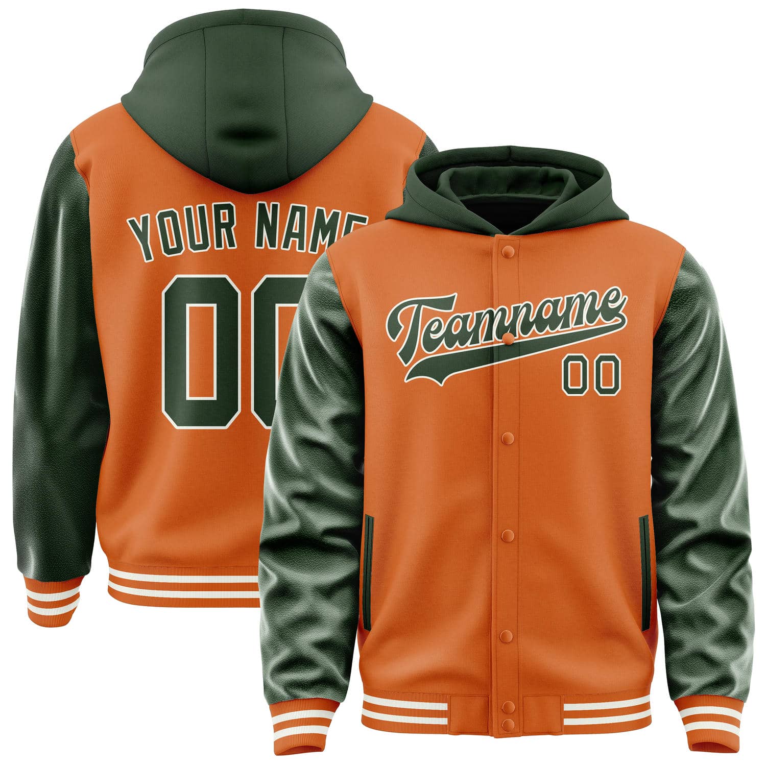 Custom Orange Dark Green Jacket
