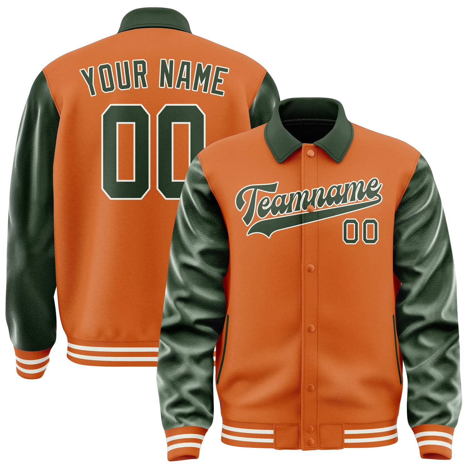 Custom Orange Dark Green Jacket