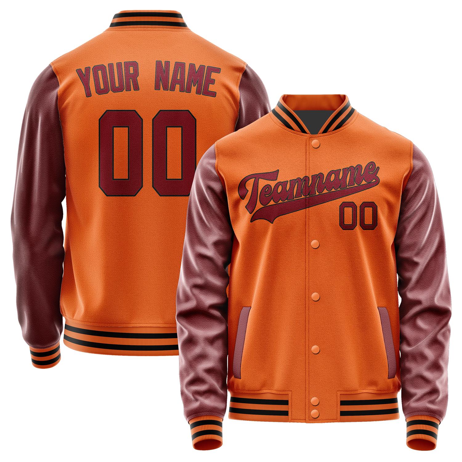 Custom Orange Crimson Red Jacket JA2828152817B31715