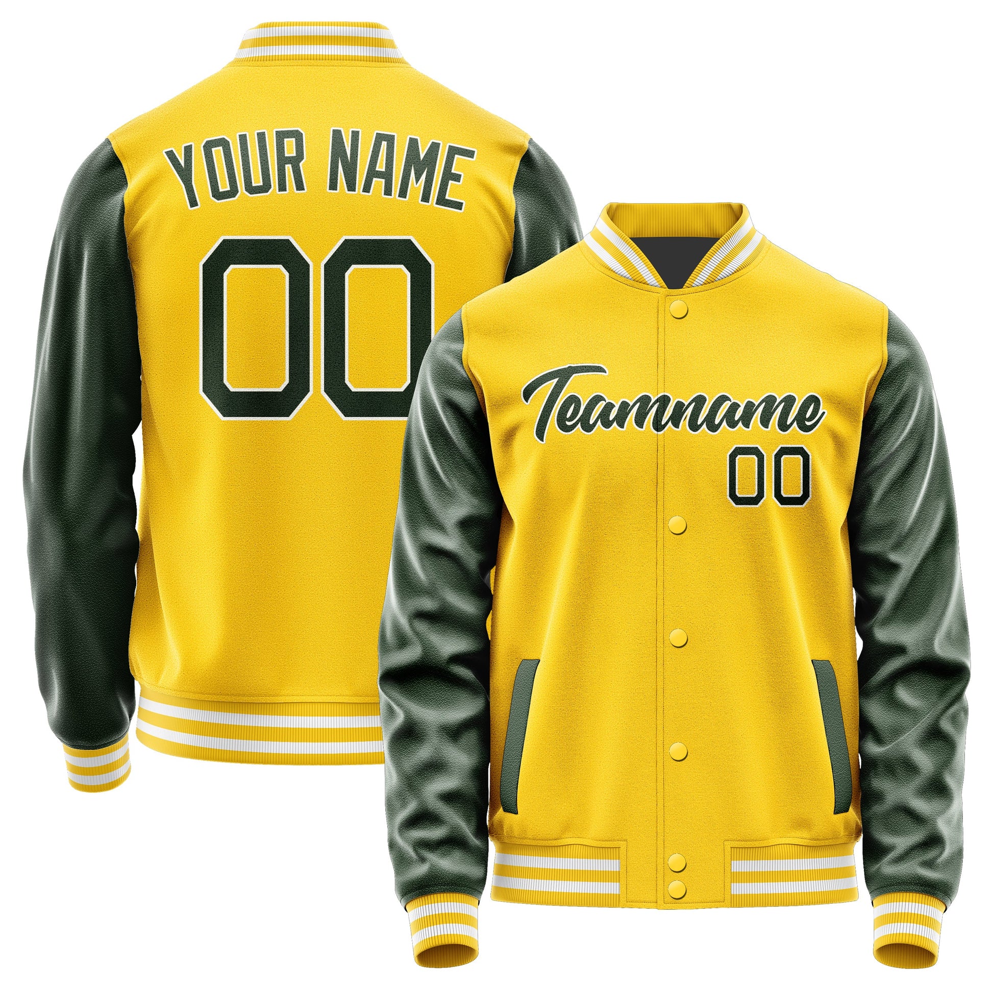 Custom Gold Dark Green Jacket JA3030063018B21806