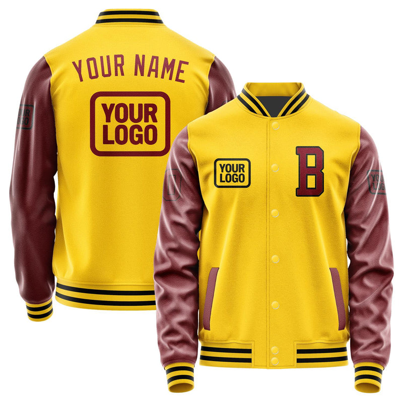Custom Gold Crimson Red Jacket JA303015301717151517