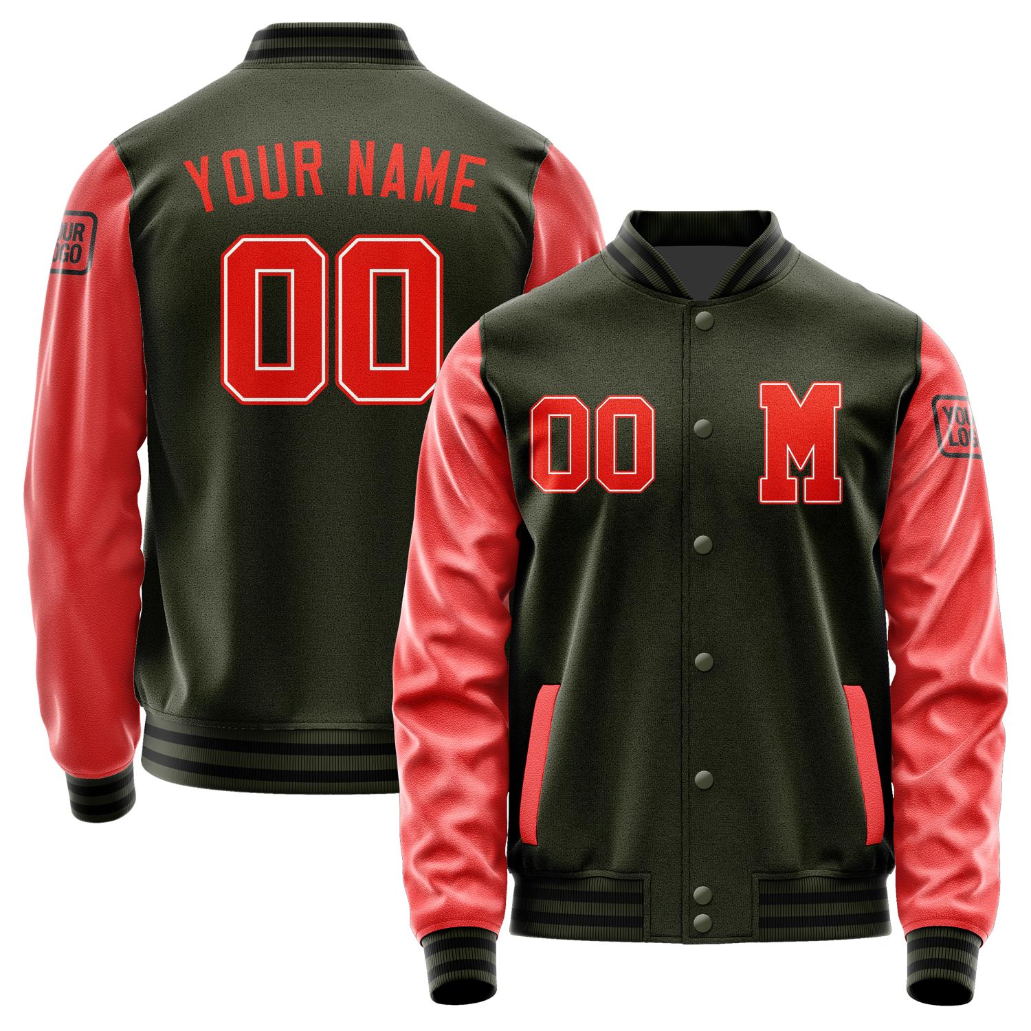 Custom Olive Orange Red Jacket Jb0202120217121817