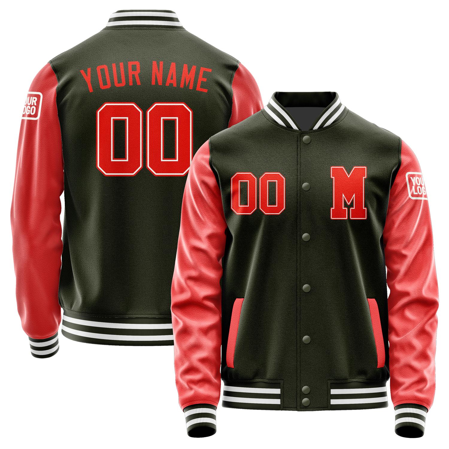Custom Olive Orange Red Jacket Jb0202120218121818