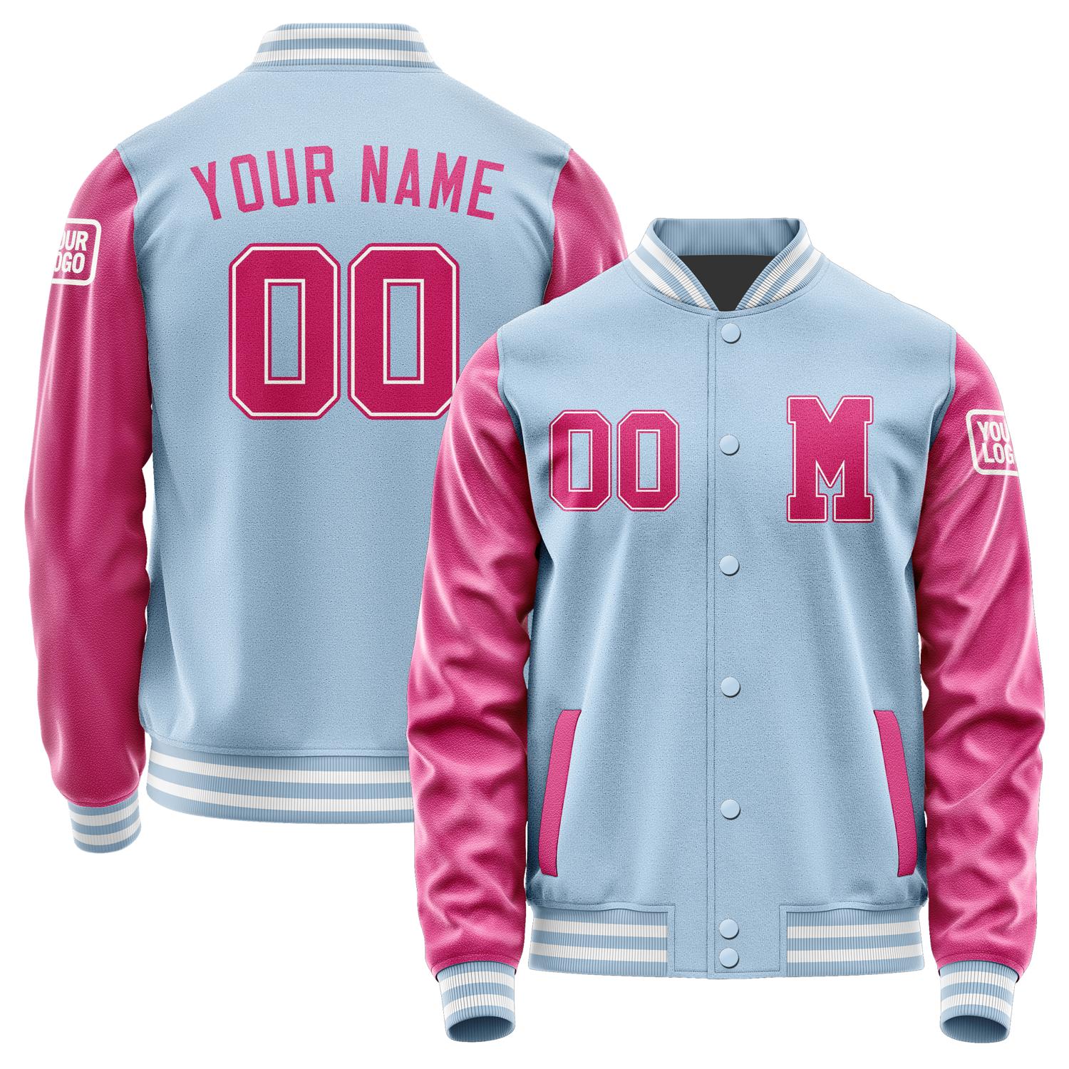 Custom Light Blue Pink Jacket Jb0808130818131818