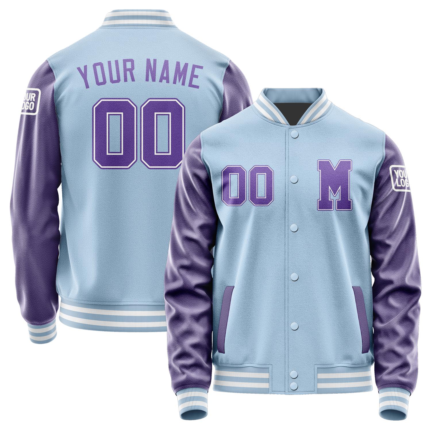 Custom Light Blue Light Purple Jacket Jb0808230818231818