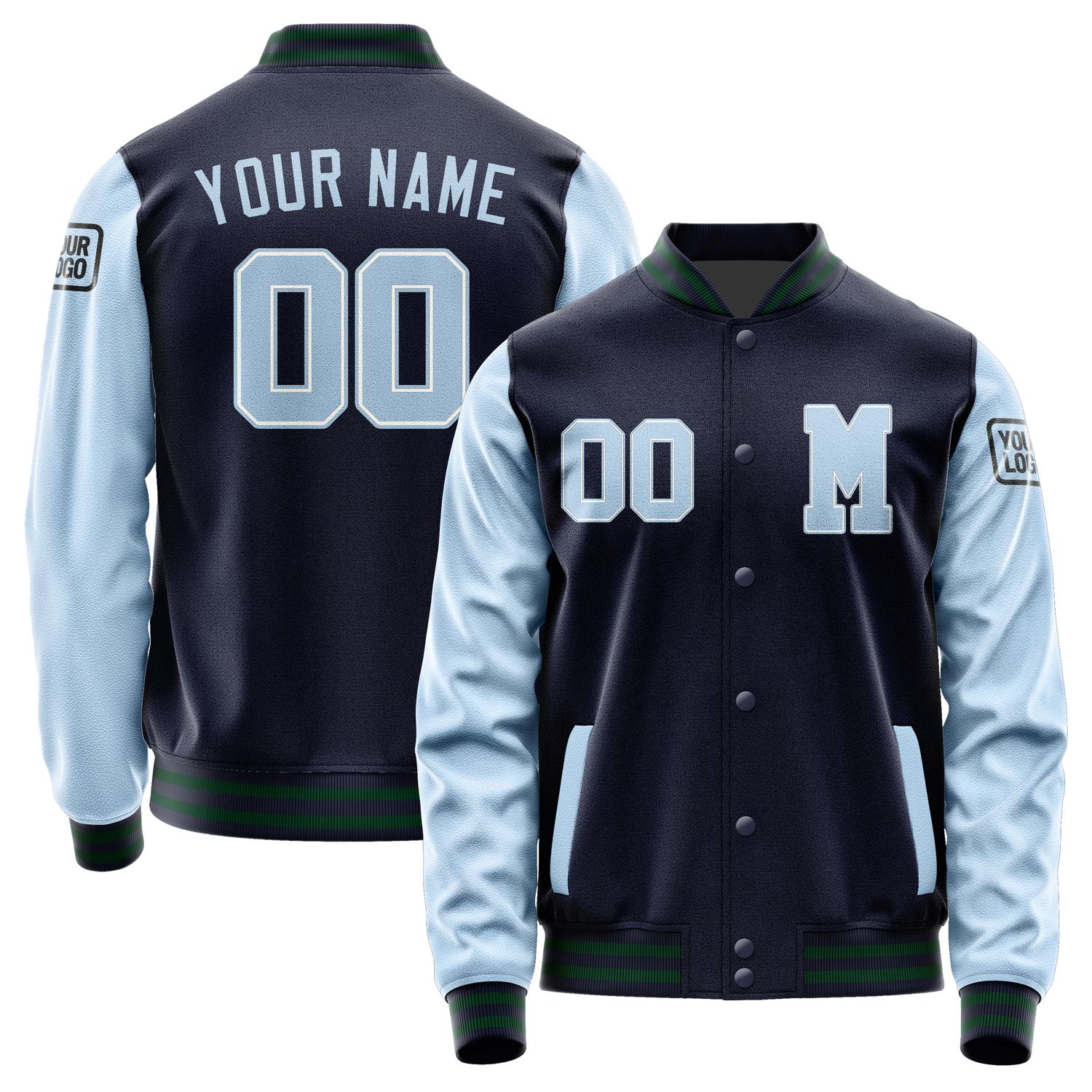 Custom Navy Light Blue Jacket Jb1111081105081817