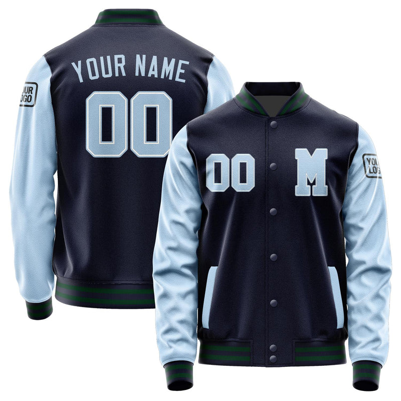 Custom Navy Light Blue Jacket Jb1111081105081817