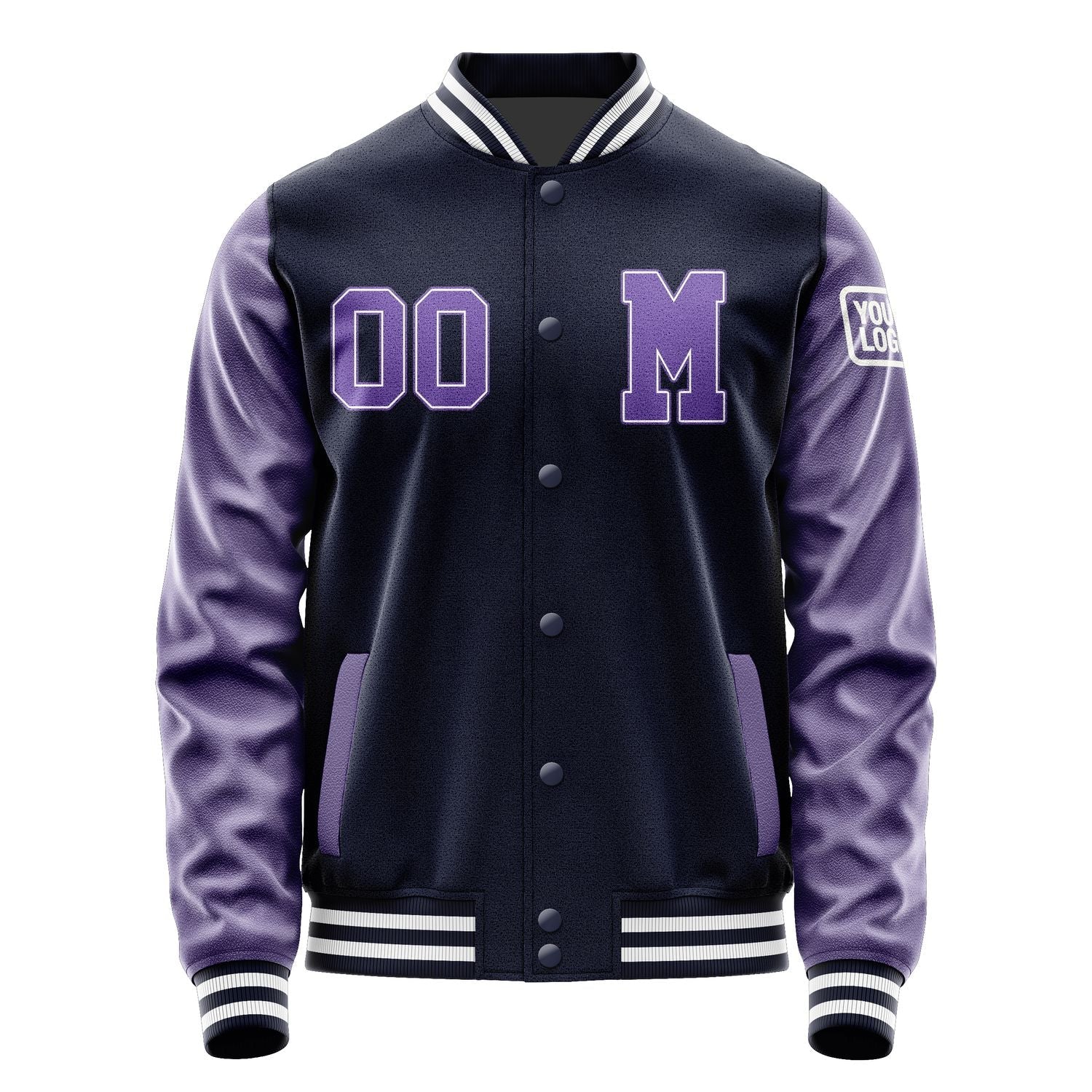 Custom Navy Light Purple Jacket Jb1111231118231818