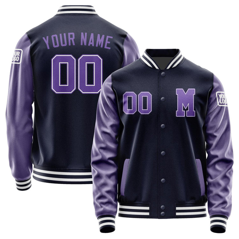 Custom Navy Light Purple Jacket Jb1111231118231818