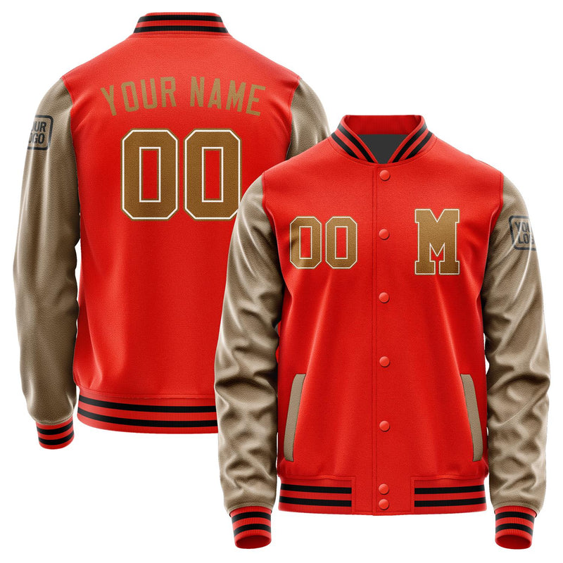 Custom Orange Red Khaki Jacket Jb1212221217221817