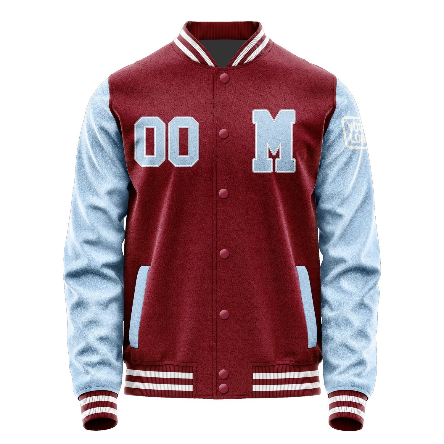 Custom Crimson Red Light Blue Jacket Jb1515081518081818