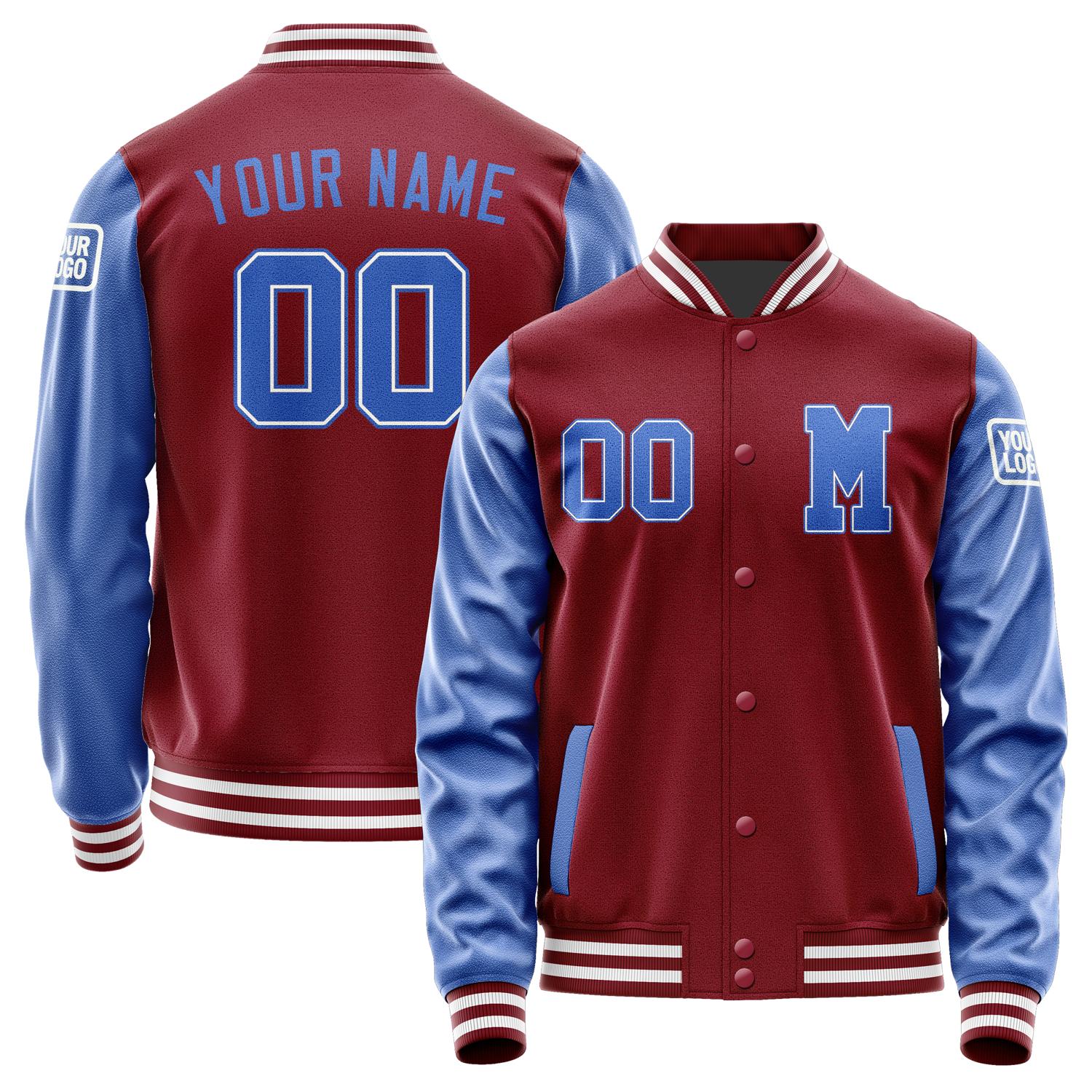 Custom Crimson Red Sky Blue Jacket Jb1515091518091818