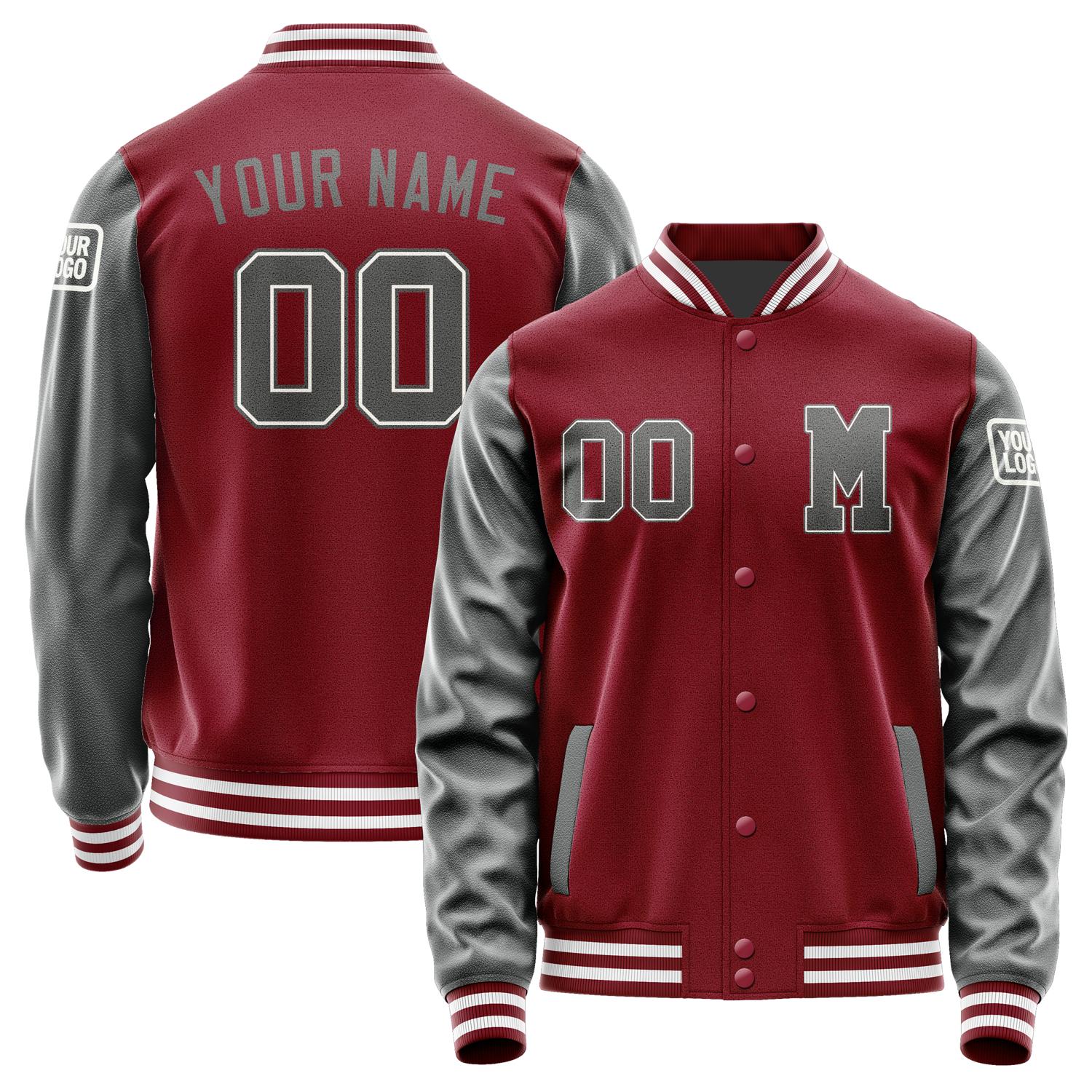 Custom Crimson Red Dark Grey Jacket Jb1515201518201818