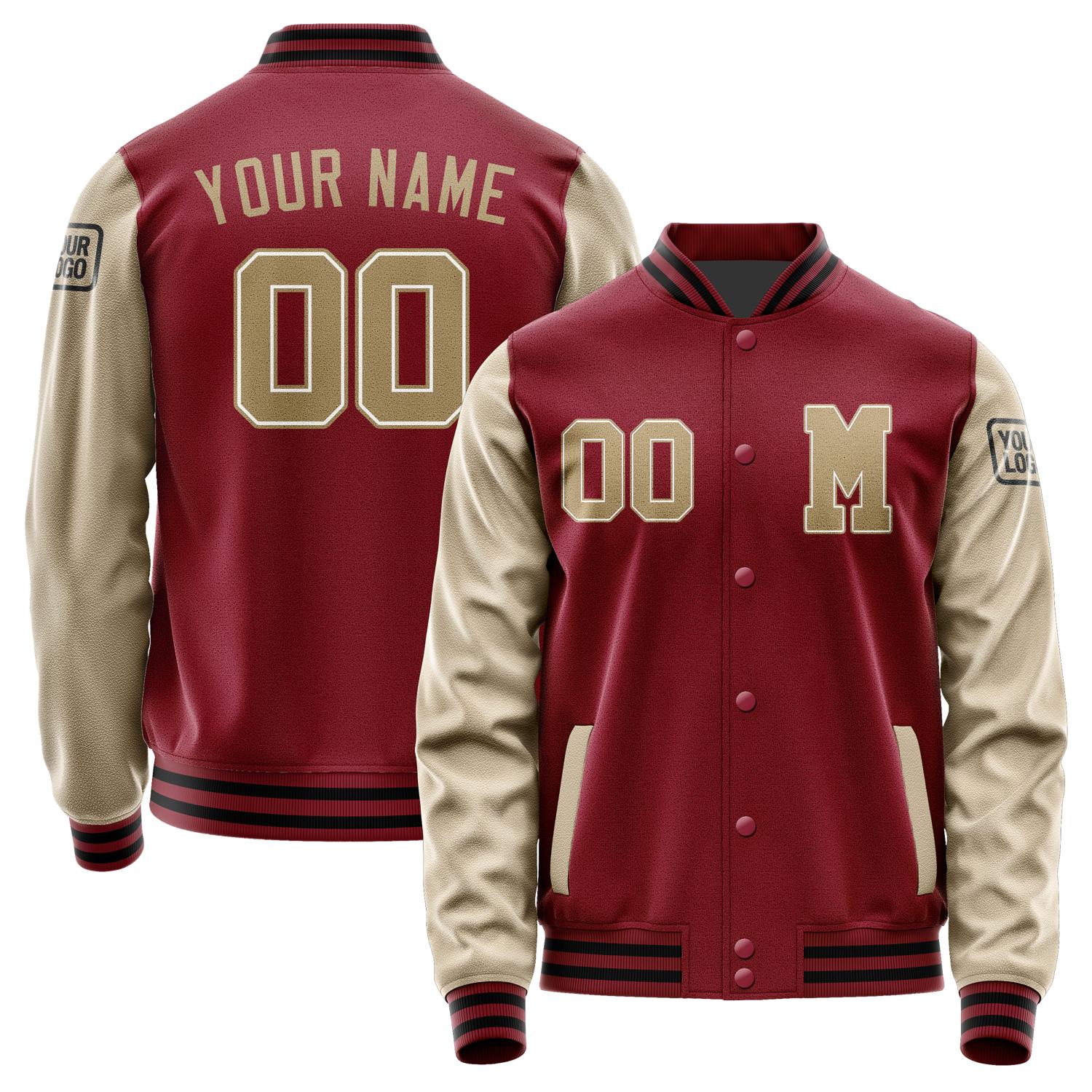 Custom Crimson Red Light Khaki Jacket Jb1515251517251817