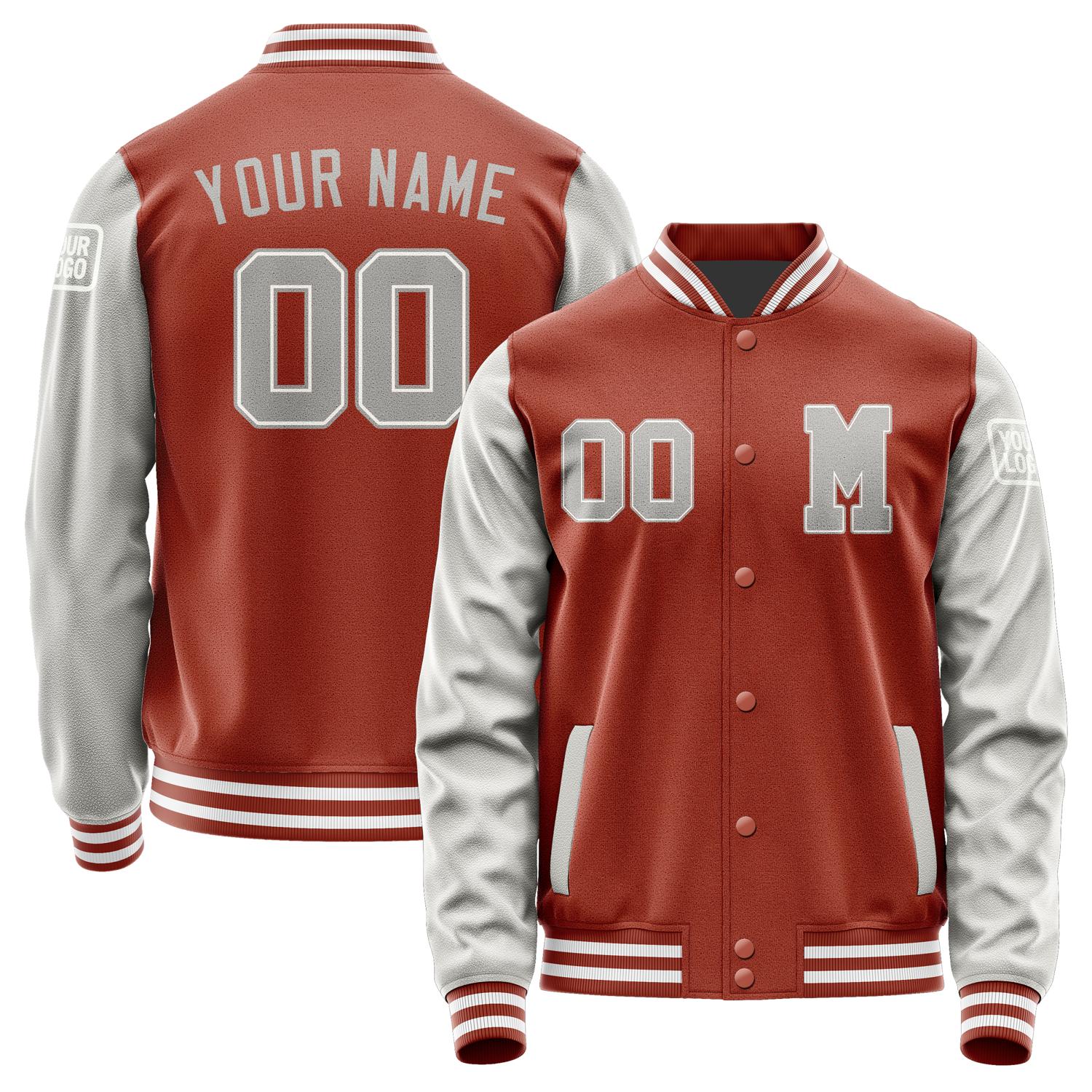 Custom Coral Red Gray Jacket Jb1616041618041818