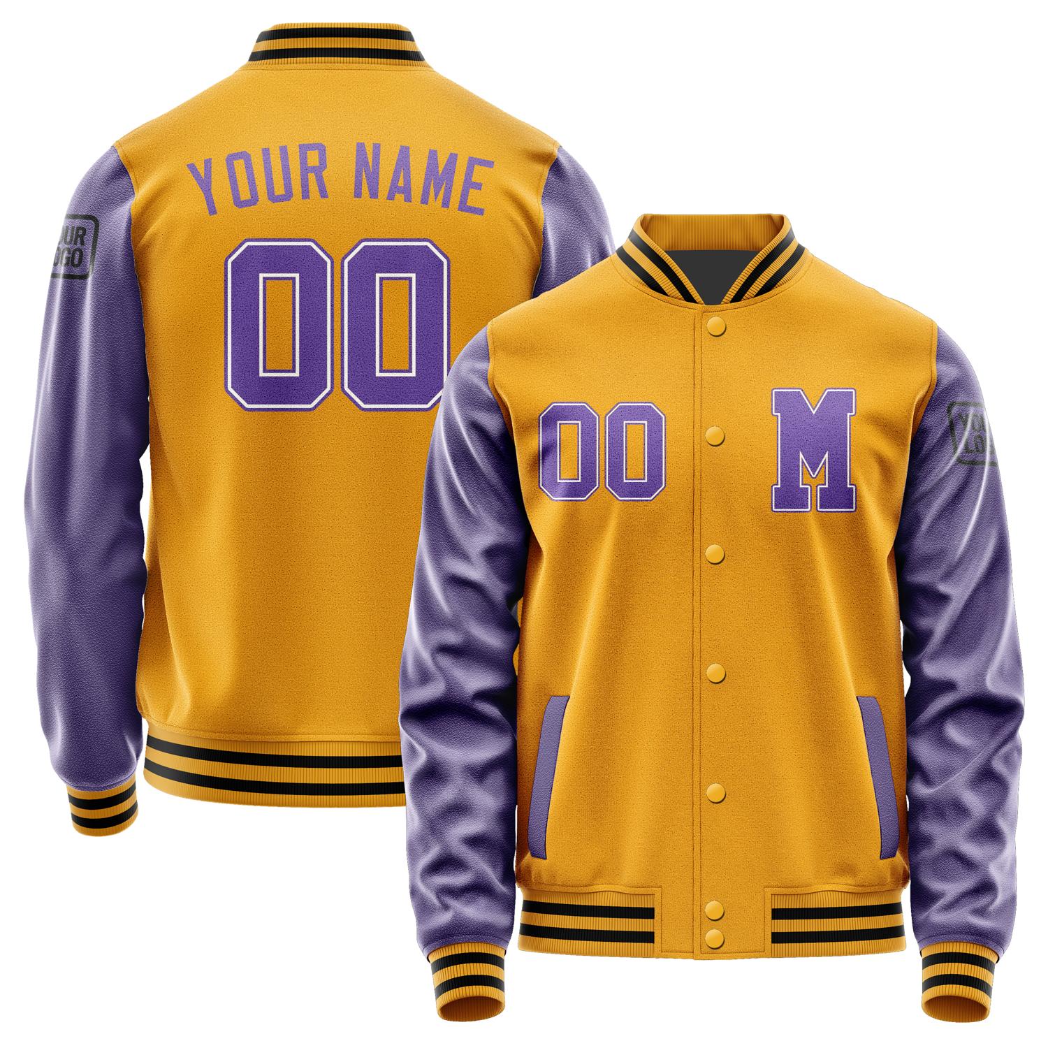 Custom Yellow Light Purple Jacket Jb1919231917231817
