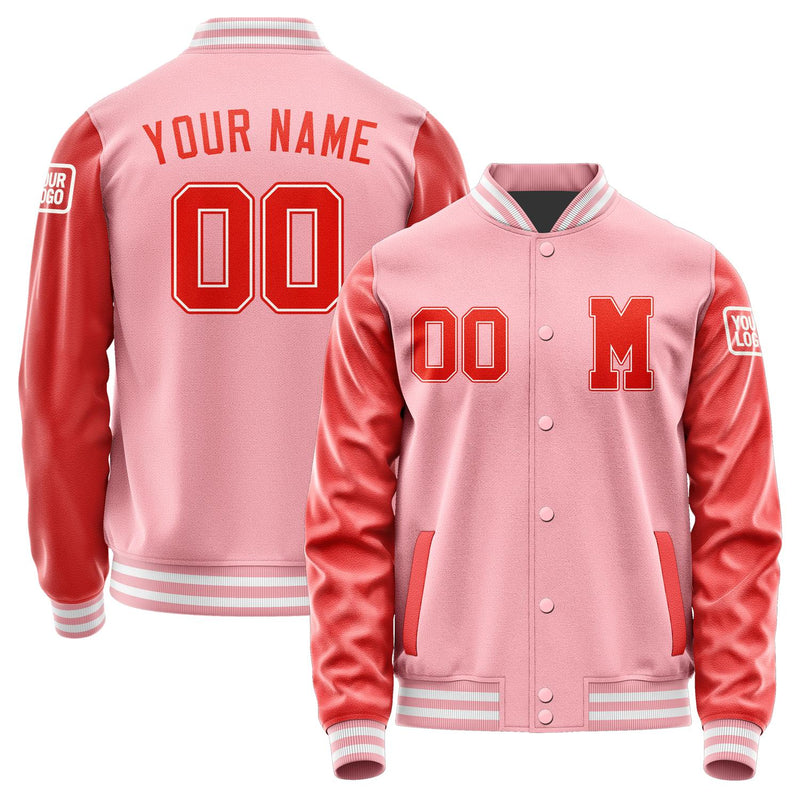 Custom Light Pink Orange Red Jacket Jb2121122118121818