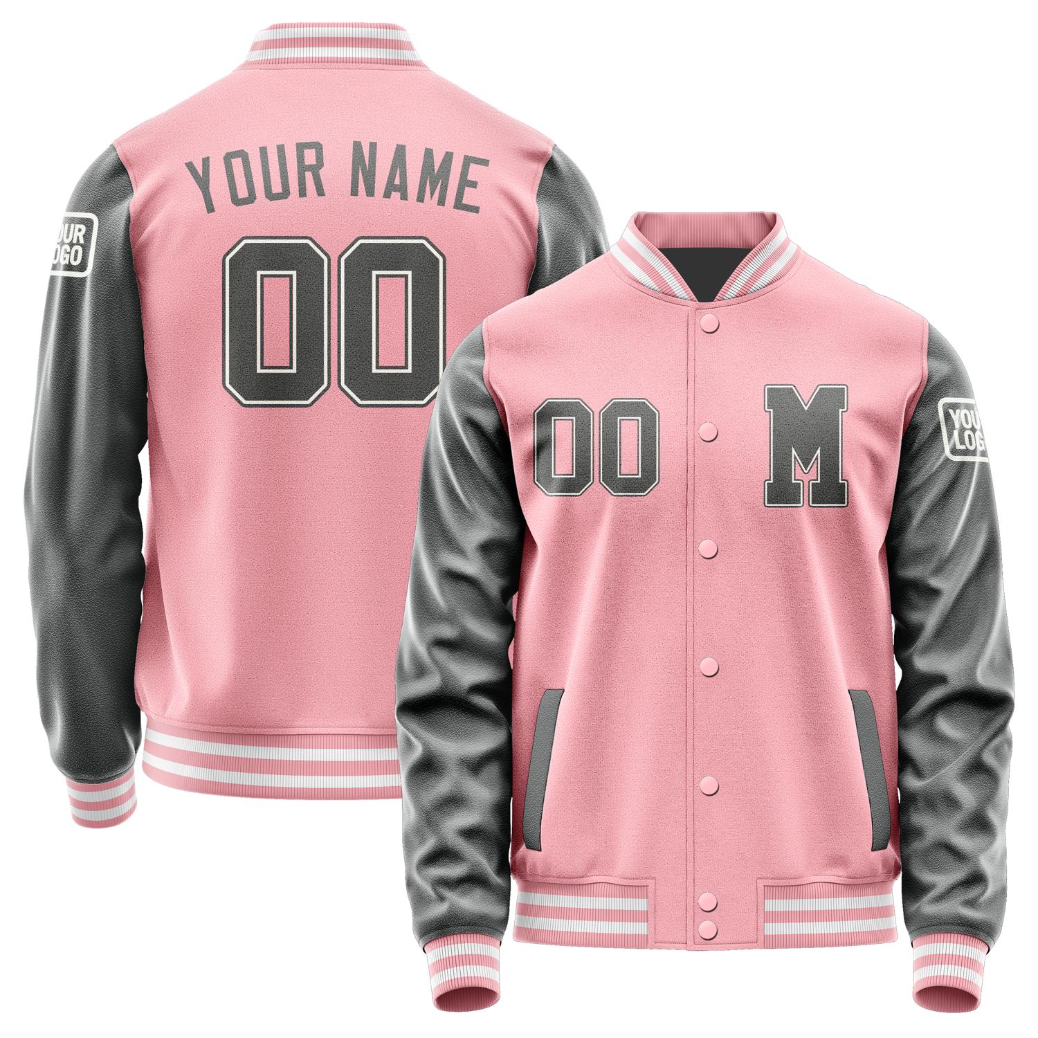 Custom Light Pink Dark Grey Jacket Jb2121202118201818