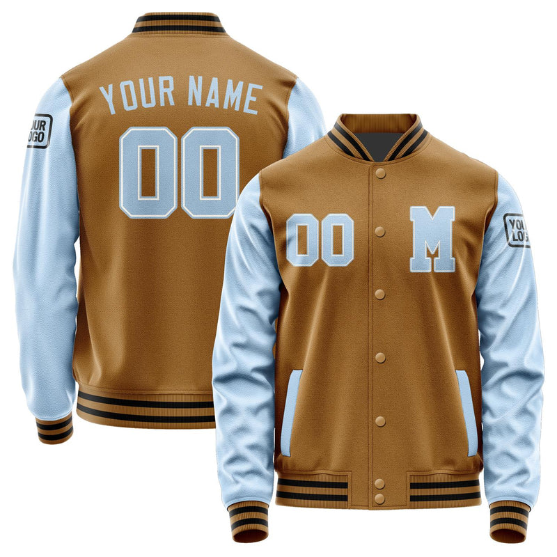Custom Khaki Light Blue Jacket Jb2222082217081817