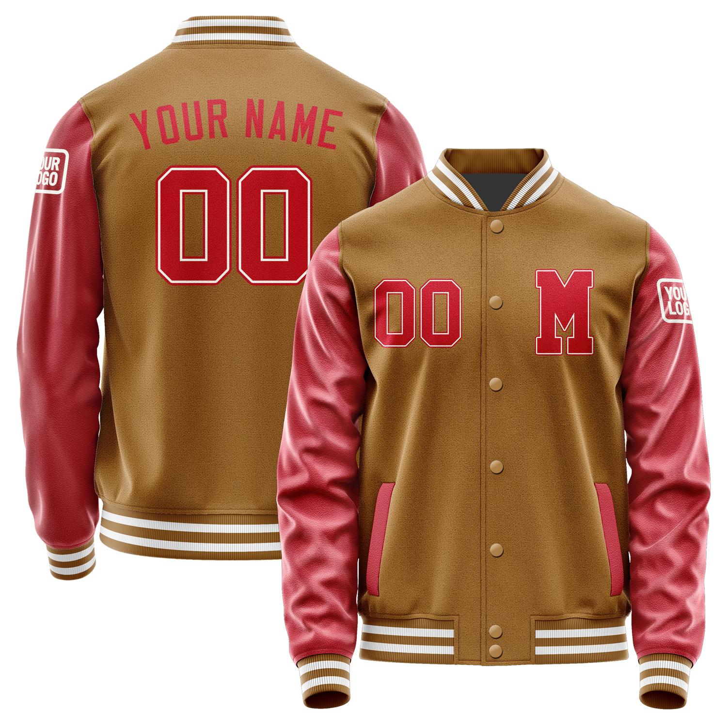 Custom Khaki Red Jacket Jb2222142218141818