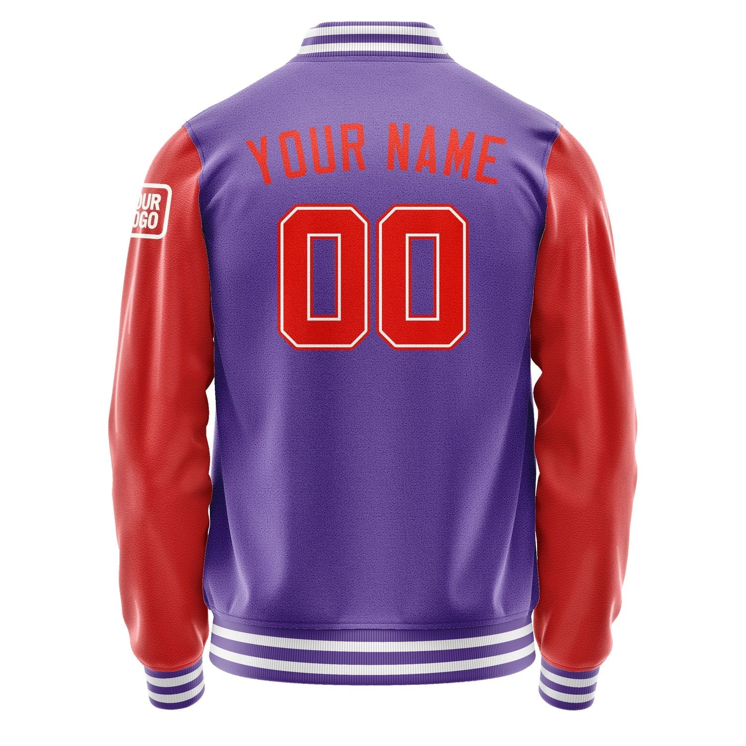 Custom Light Purple Orange Red Jacket Jb2323122318121818