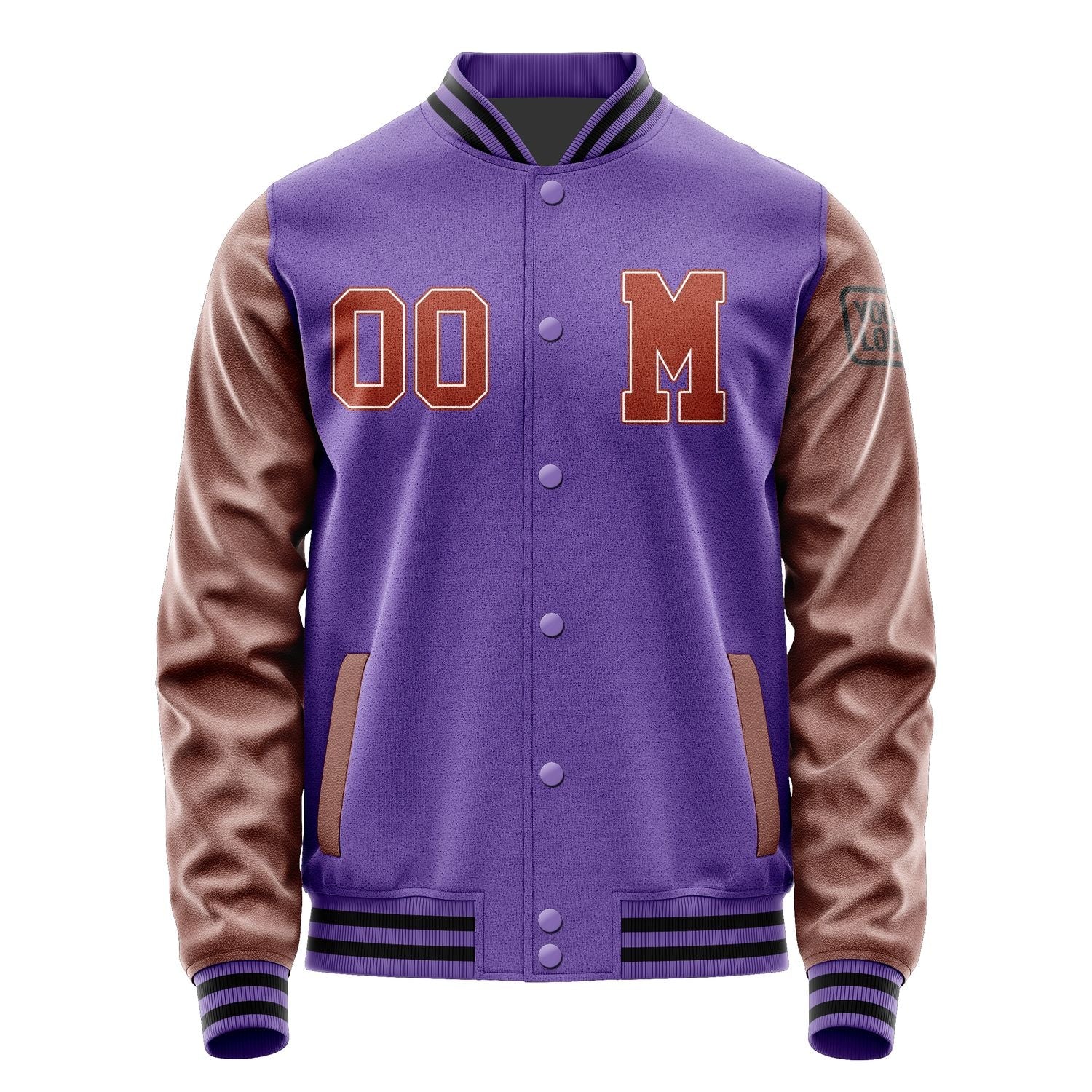 Custom Light Purple Coral Red Jacket Jb2323162317161817