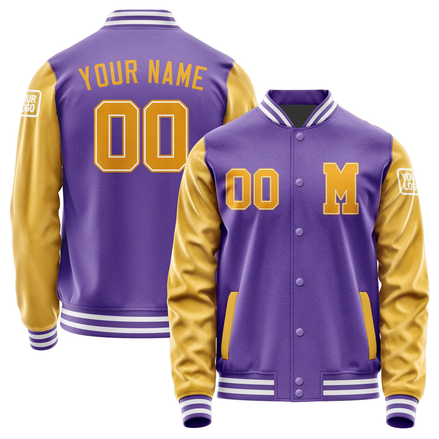 Custom Light Purple Yellow Jacket Jb2323192318191818