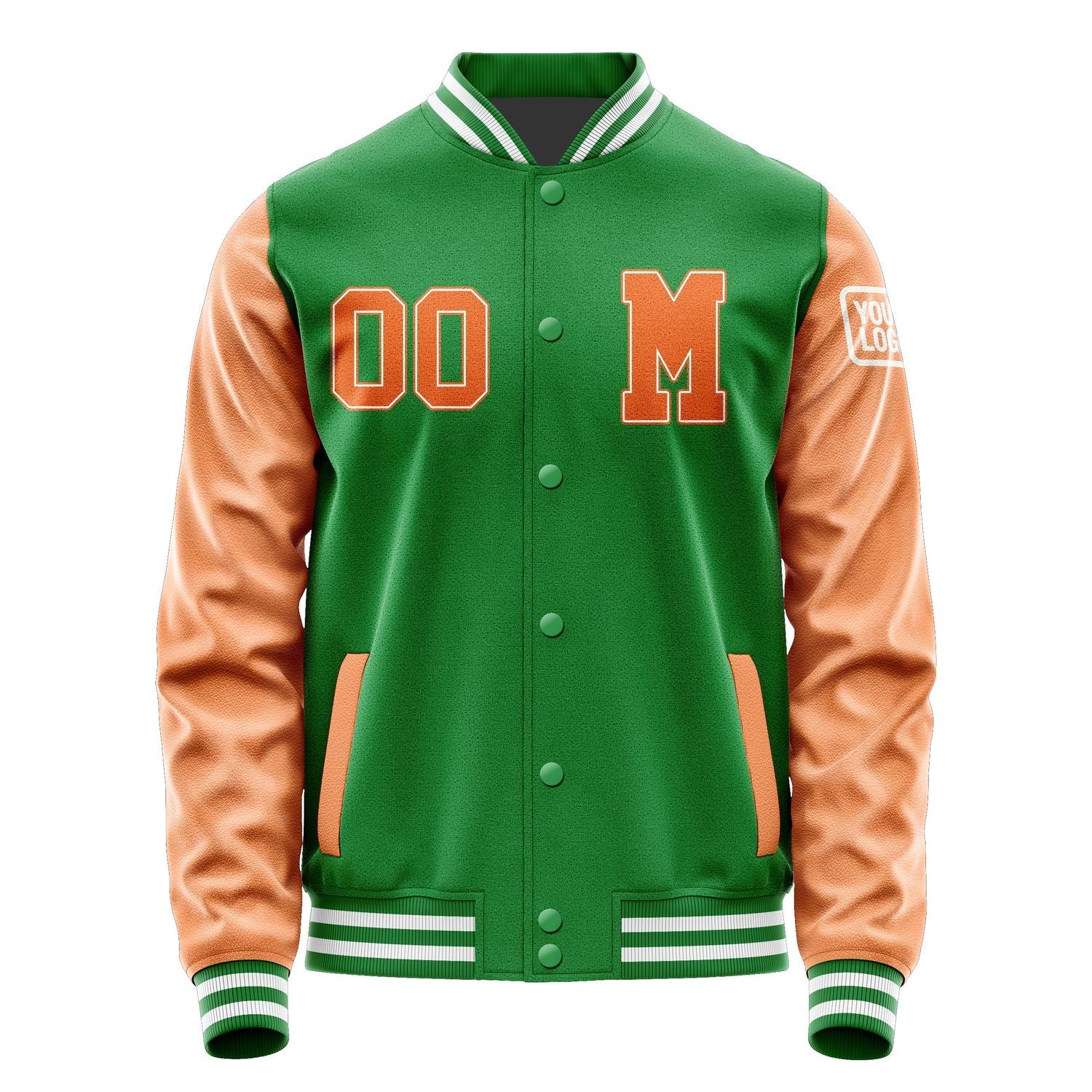Custom Emerald Green Orange Jacket Jb2424282418281818
