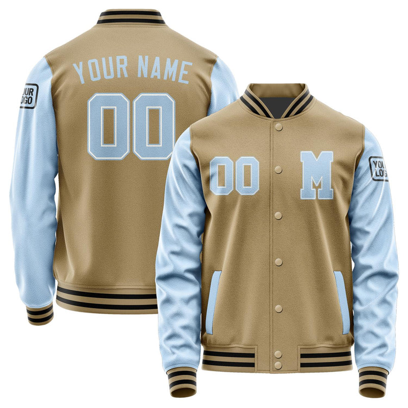 Custom Light Khaki Light Blue Jacket Jb2525082517081817